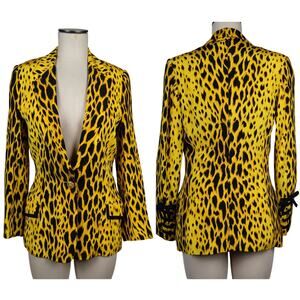 1992 Spring Runway Gianni Versace Leopard Silk Blazer